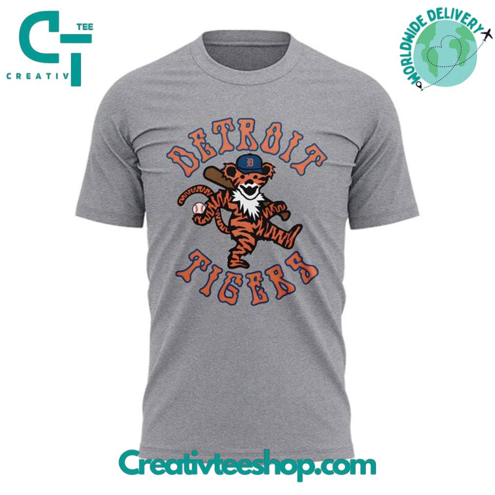 Detroit Tigers Grateful Dead Night Special Grey Tee