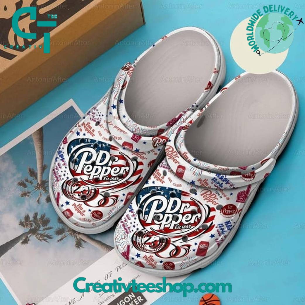 Dr Pepper American Flag 4 of July Independence Day Crocs Shoes