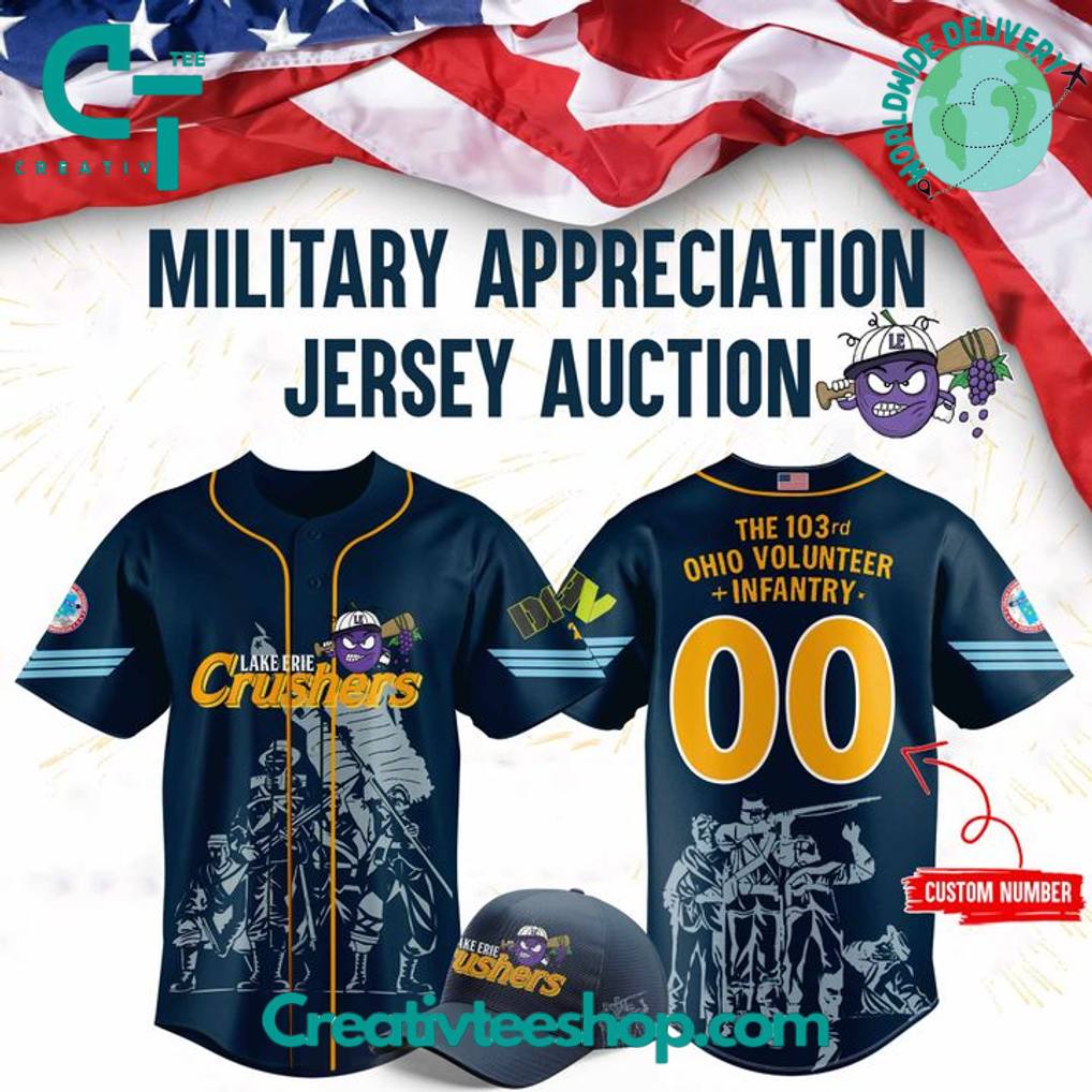 Lake Erie Crushers x Mititary Appreciation Custom Baseball Jersey