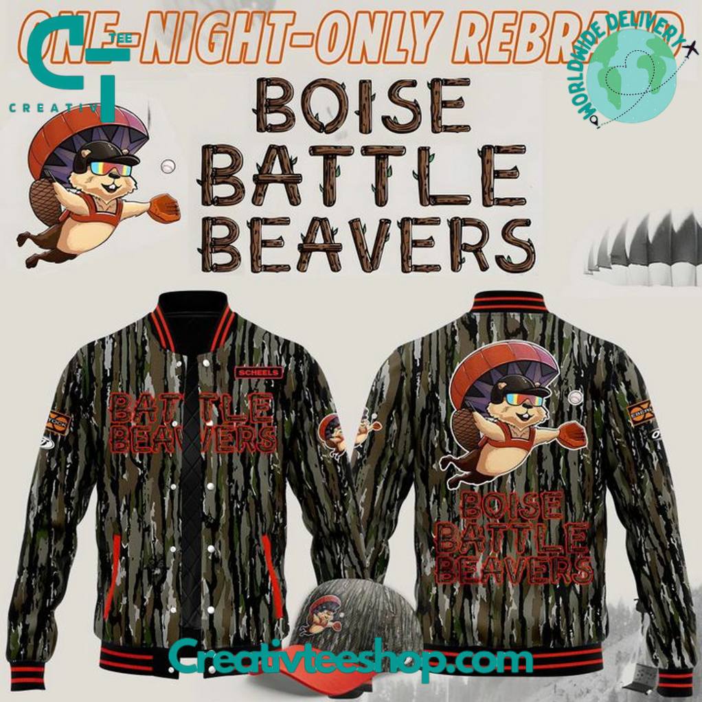 Boise Battle Beavers Baseball Special Camo Baseball Jacket