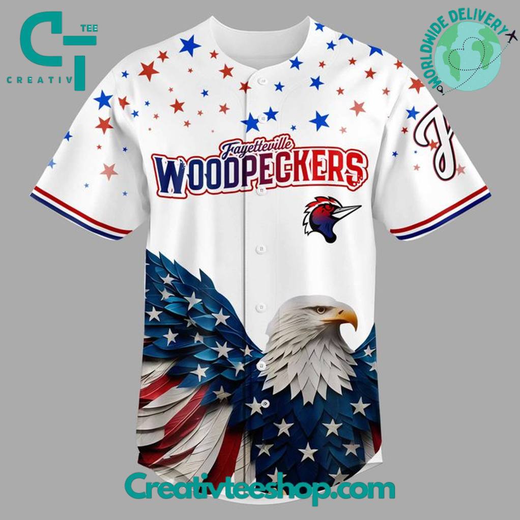 Fayetteville Woodpeckers 4th of July USA Personalized Baseball Jersey
