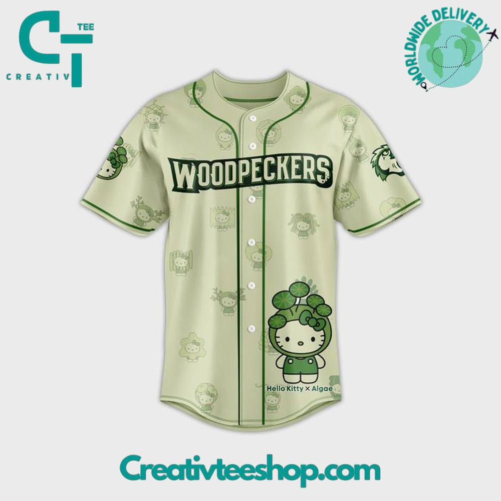 Fayetteville Woodpeckers x Algae Hello Kitty Special Baseball Jersey
