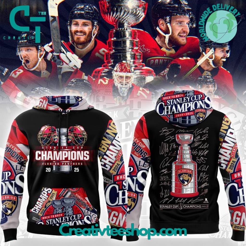 Florida Panthers 2025 Stanley Cup Champions All Signature Limited Edition Hoodie