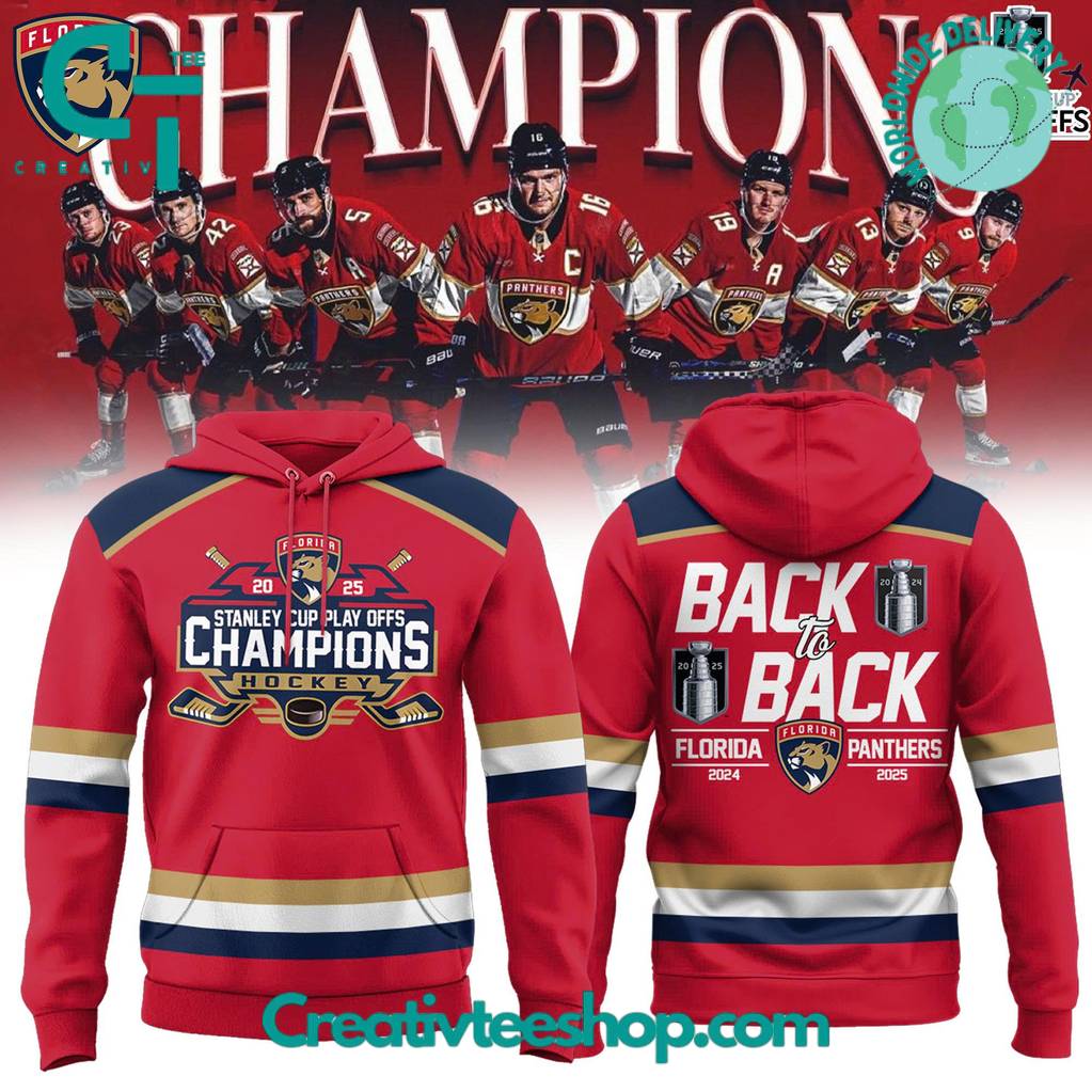 Florida Panthers Back-to-Back Stanley Cup Champions Special Red Hoodie