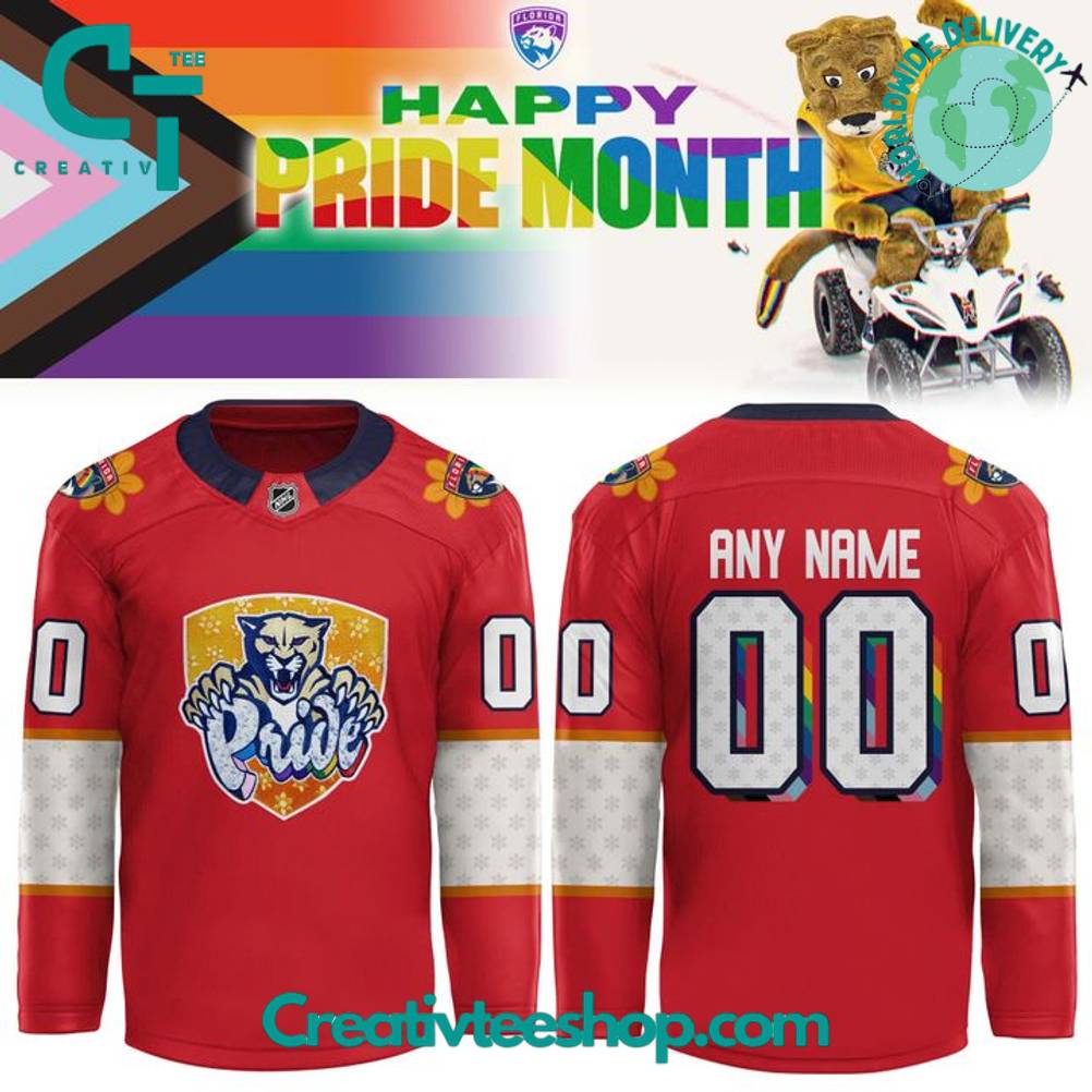 Florida Panthers Happy Pride Month 2025 Personalized Hockey Jersey