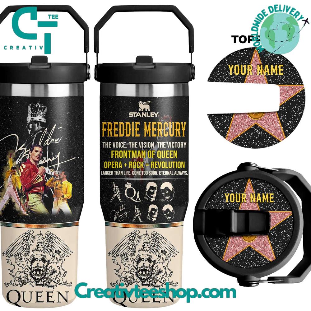 Freddie Mercury Queen 30 OZ IceFlow Flip Straw Tumbler