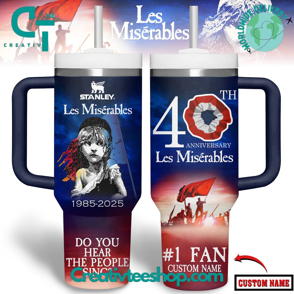 Les Miserables 40th Anniversary Custom Tumbler 40oz with Handle