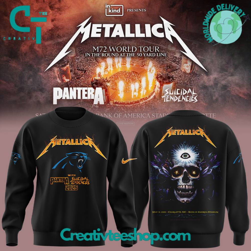 Metallica M72 World Tour 2025 x Carolina Panthers Special Sweatshirt
