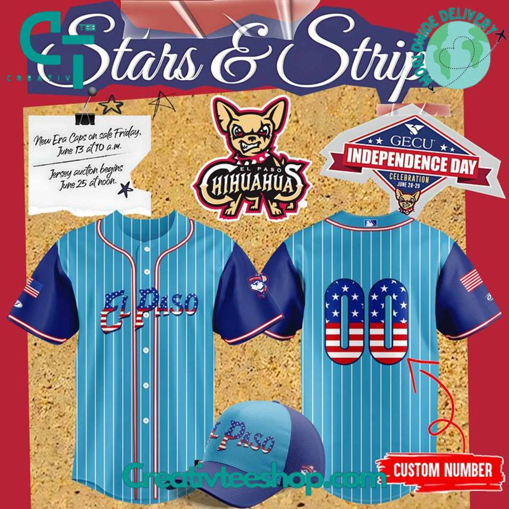 El Paso Chihuahuas Stars & Stripes 2025 Special Baseball Jersey