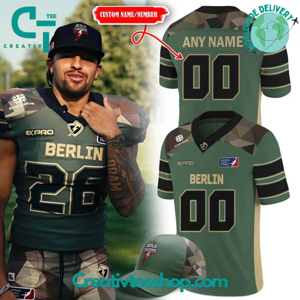 Berlin Thunder Veteranentag 2025 Green Camo Custom Jersey