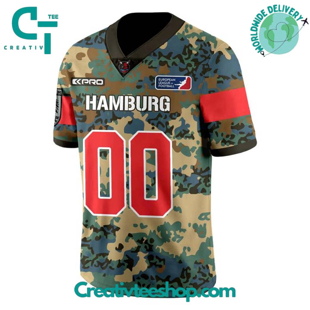 Hamburg Sea Devils Bundeswehr 2025 Camo Football Jersey