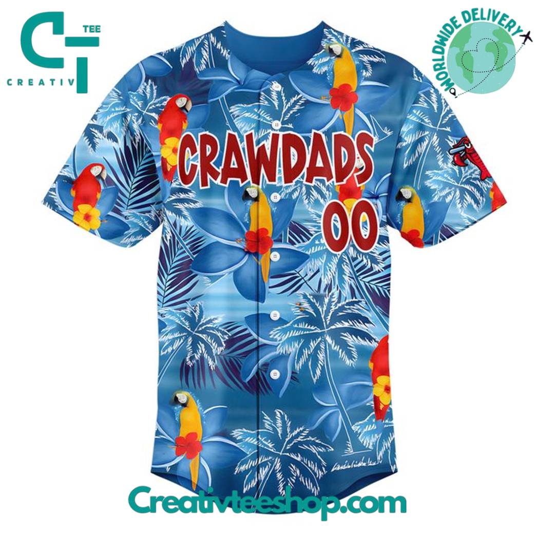 Hickory Crawdads Margaritaville Night Personalized Baseball Jersey