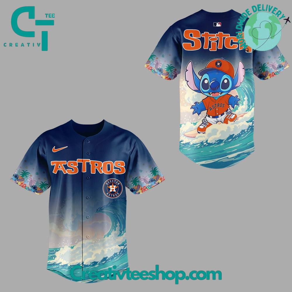 Houston Astros & Stitch Surfing Special Baseball Jersey