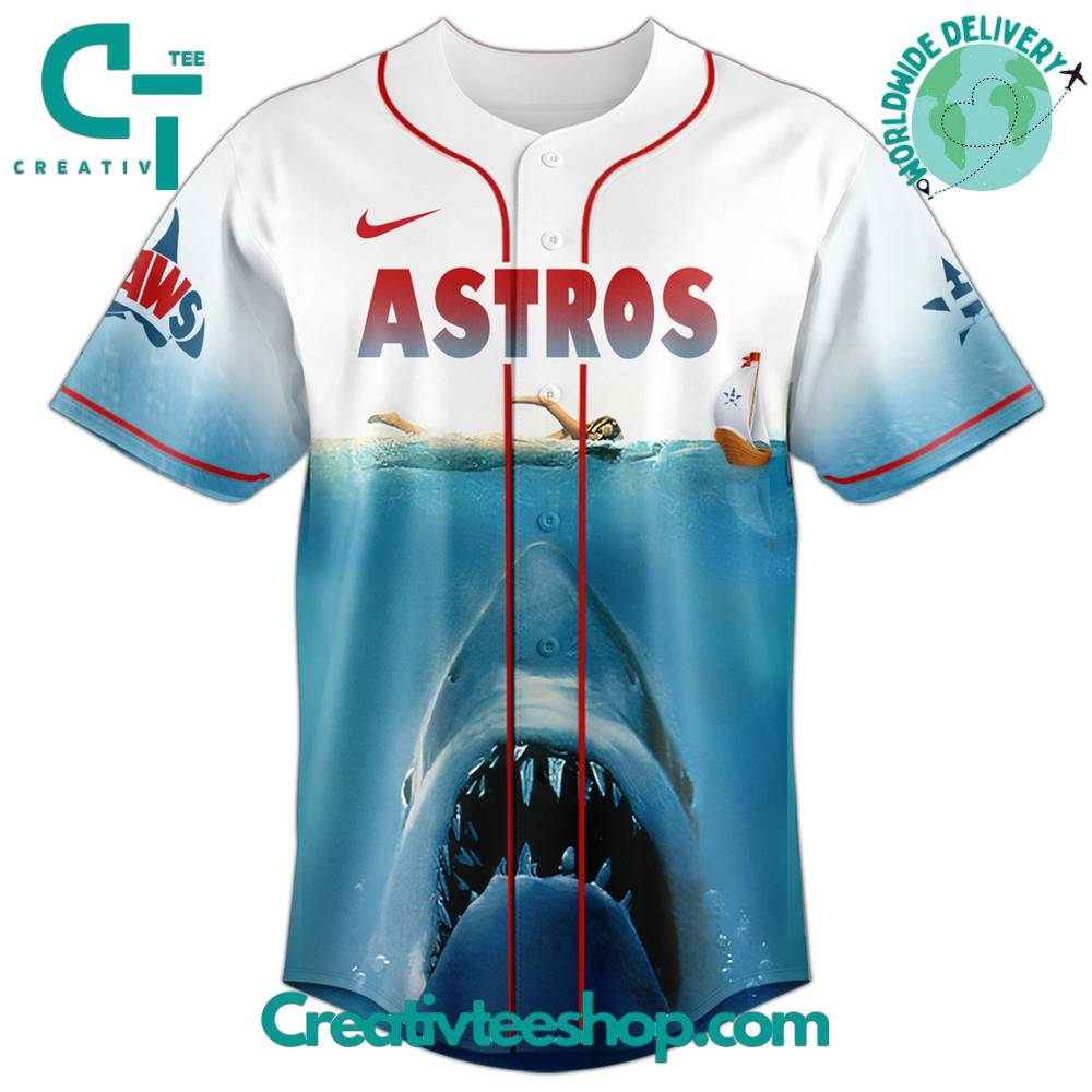 Houston Astros x Jaws Movie 50th Anniversary Special Baseball Jersey