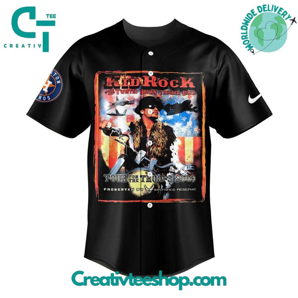 Houston Astros x Morgan “I’m The Problem Tour” Kid Rock Black Baseball Jersey
