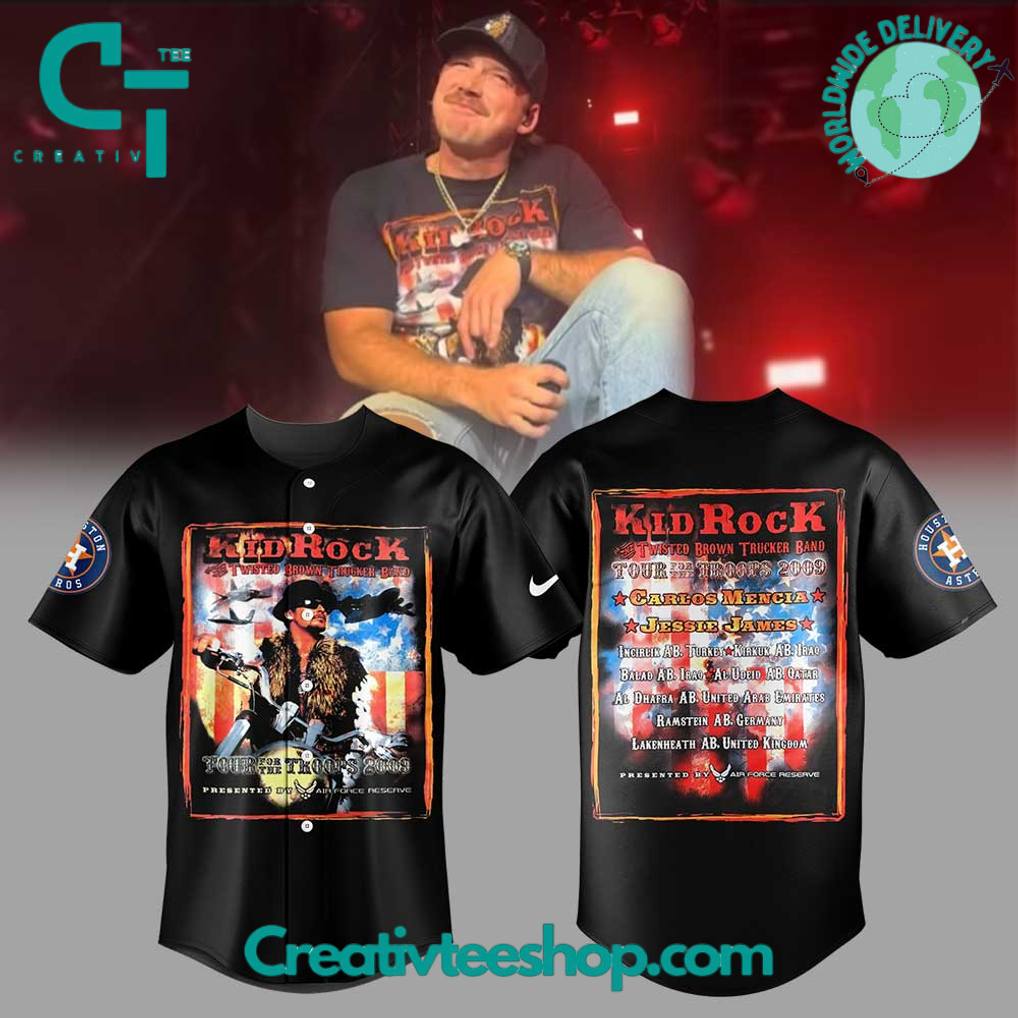 Houston Astros x Morgan “I’m The Problem Tour” Kid Rock Black Baseball Jersey