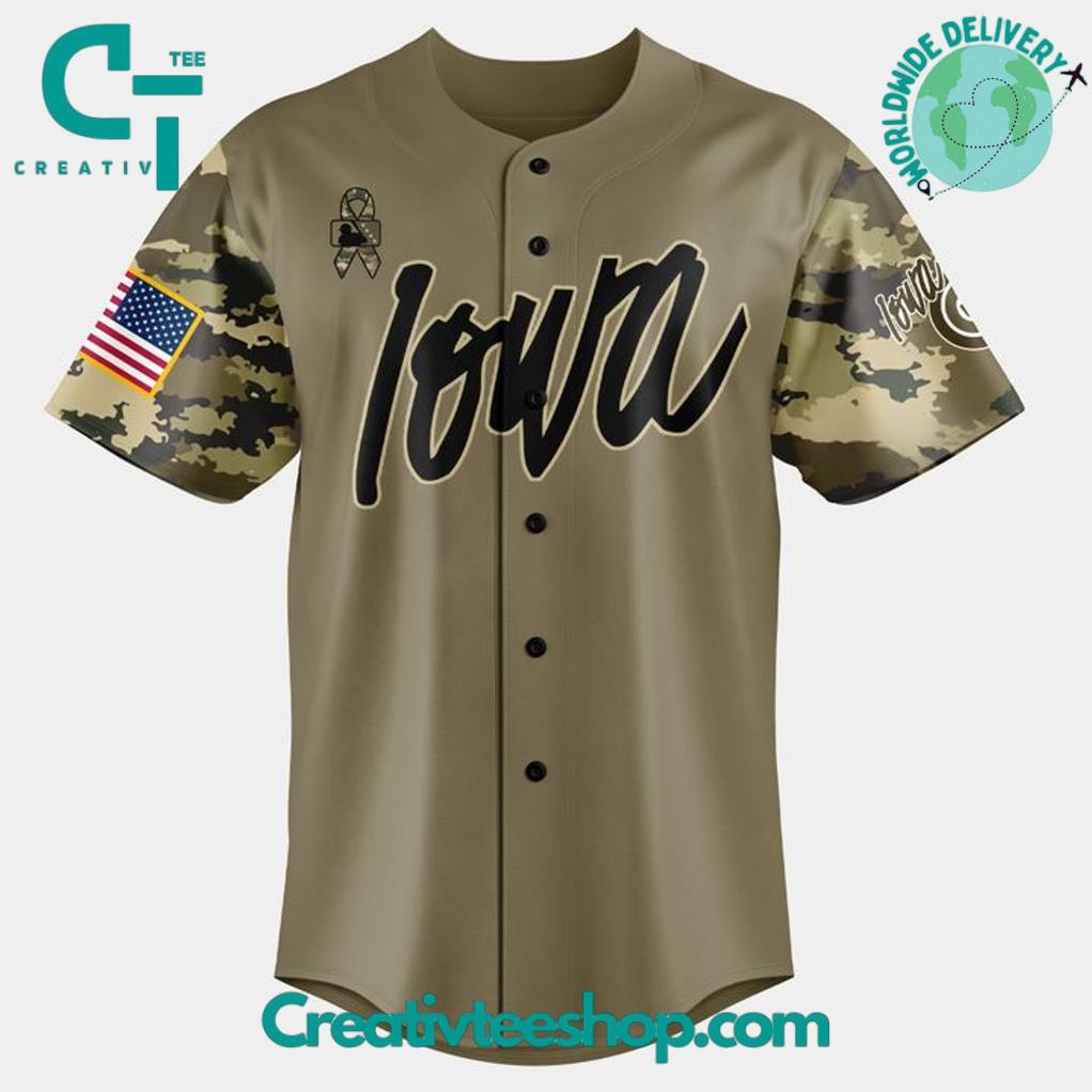 Iowa Cubs Military Appreciation Night 2025 Camo Baseball Jersey