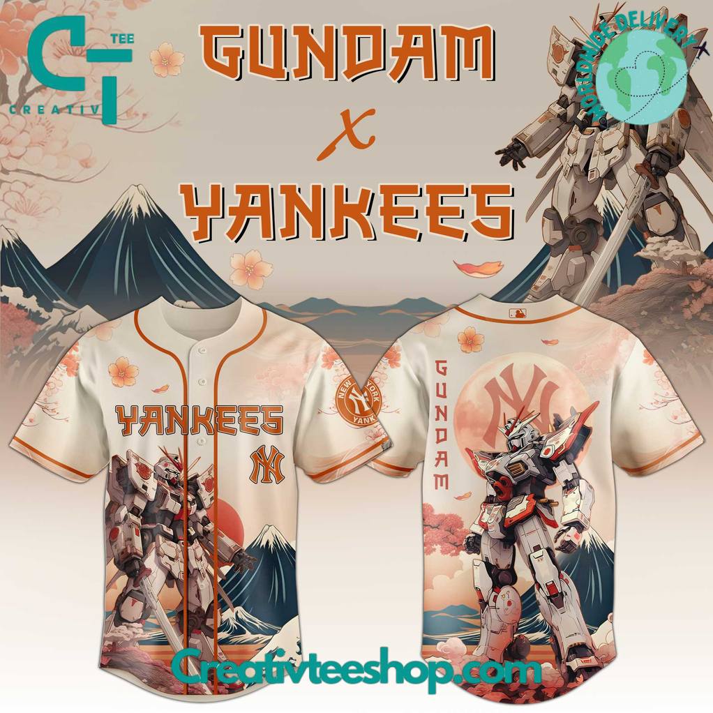New York Yankees x Gundam Japan Edition 2025 Special Baseball Jersey