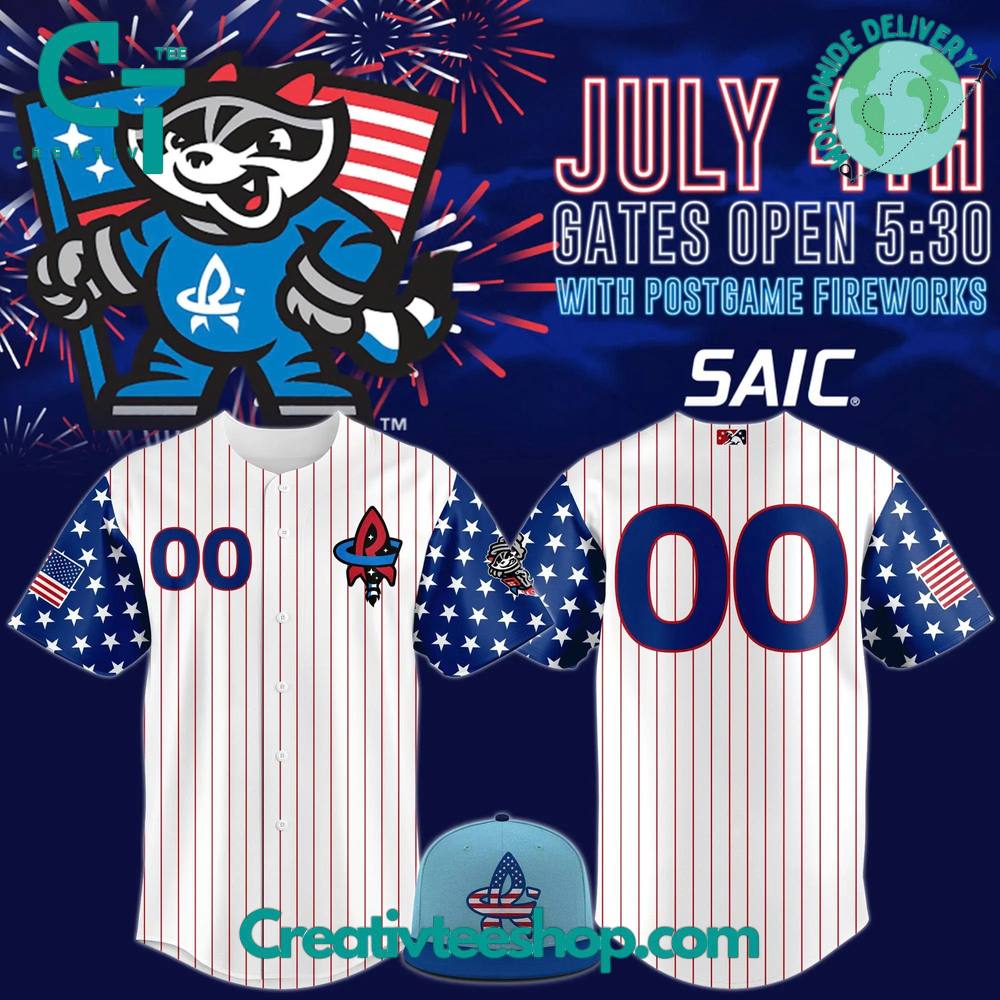 Rocket City Trash Pandas 2025 Independence Day Personalized Baseball Jersey