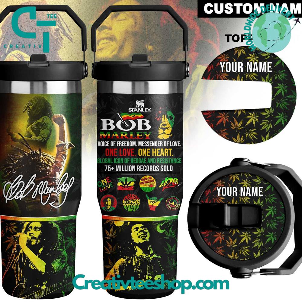 Bob Marley “One Love One Heart” 30 OZ IceFlow Flip Straw Tumbler
