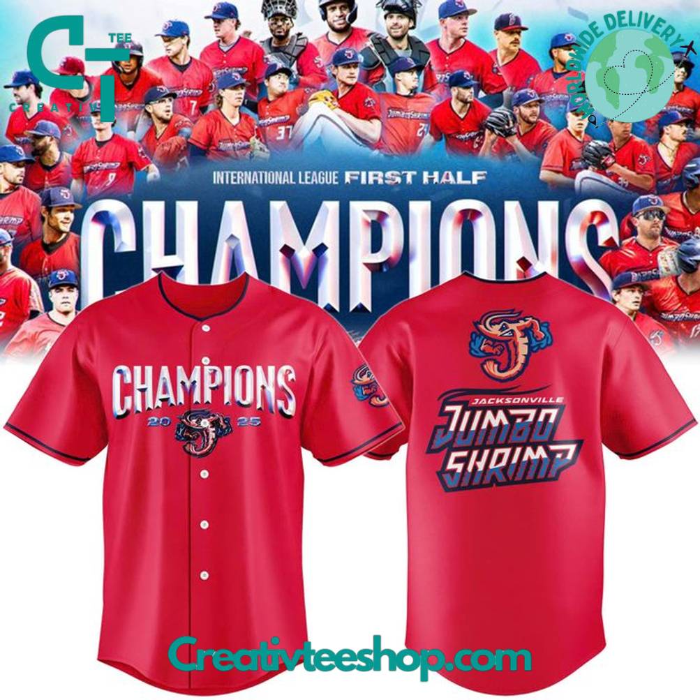 Jacksonville Jumbo Shrimp 2025 International League First Half Championship Baseball Jersey