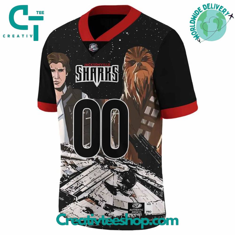 Jacksonville Sharks x Star Wars Night Custom Football Jersey – Limited Edition