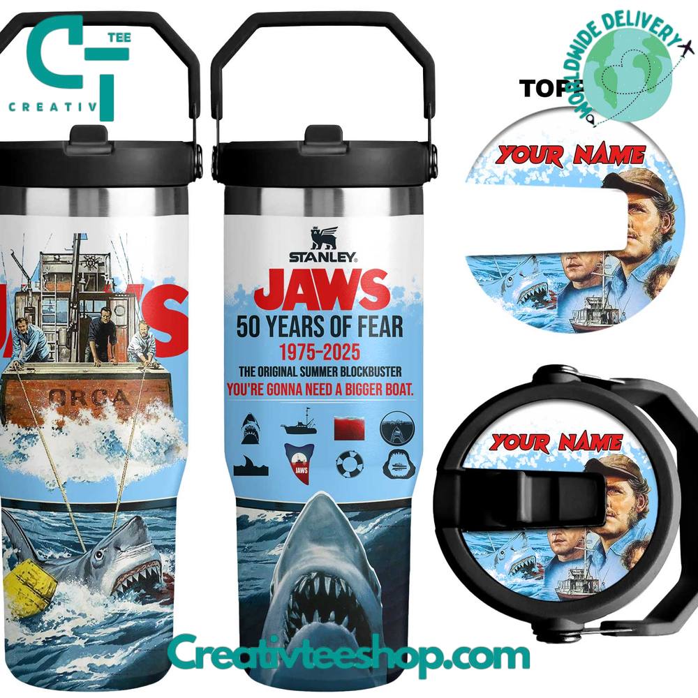 Jaws Movie 50th Anniversary 30 OZ IceFlow Flip Straw Tumbler