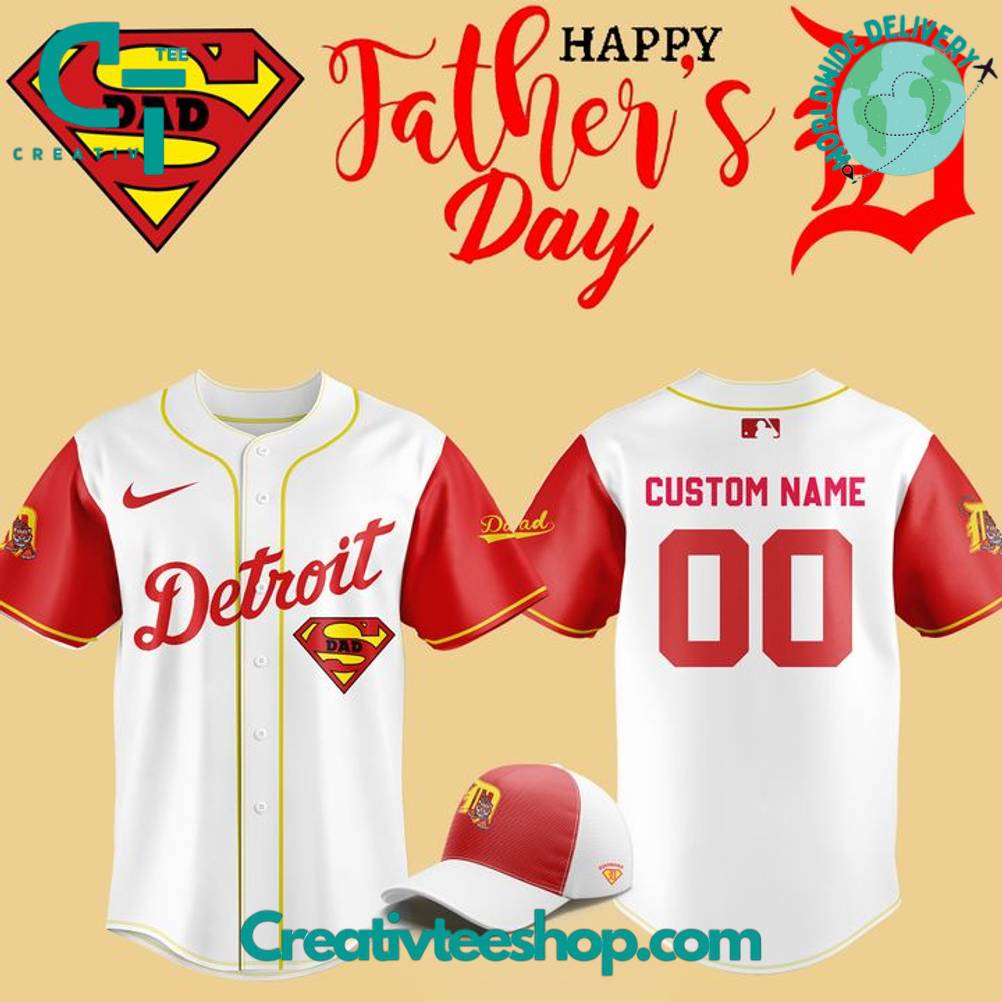 Detroit Tigers Happy Father’s Day 2025 Personalized Baseball Jersey