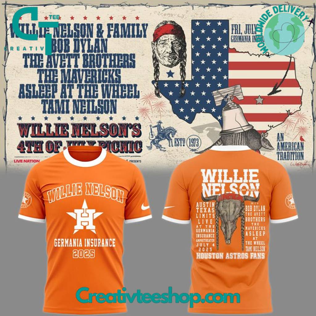 Houston Astros x Willie Nelson’s Tour 2025 Germania Insurance Special Tee