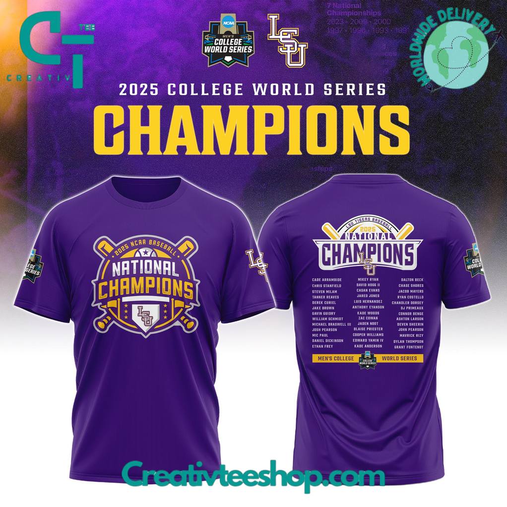 LSU Tigers 2025 NCAA Baseball National Champions Special Tee