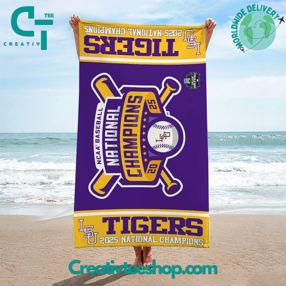 LSU Tigers College National Champions Beach Towel