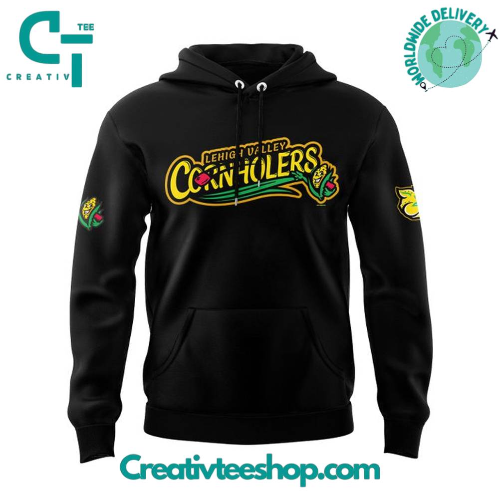 Lehigh Valley IronPigs x Coal Cracker Cornhole Special Black Hoodie