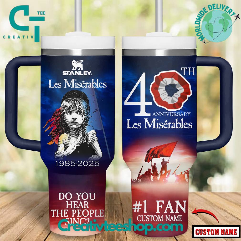 Les Miserables 40th Anniversary Custom Tumbler 40oz with Handle