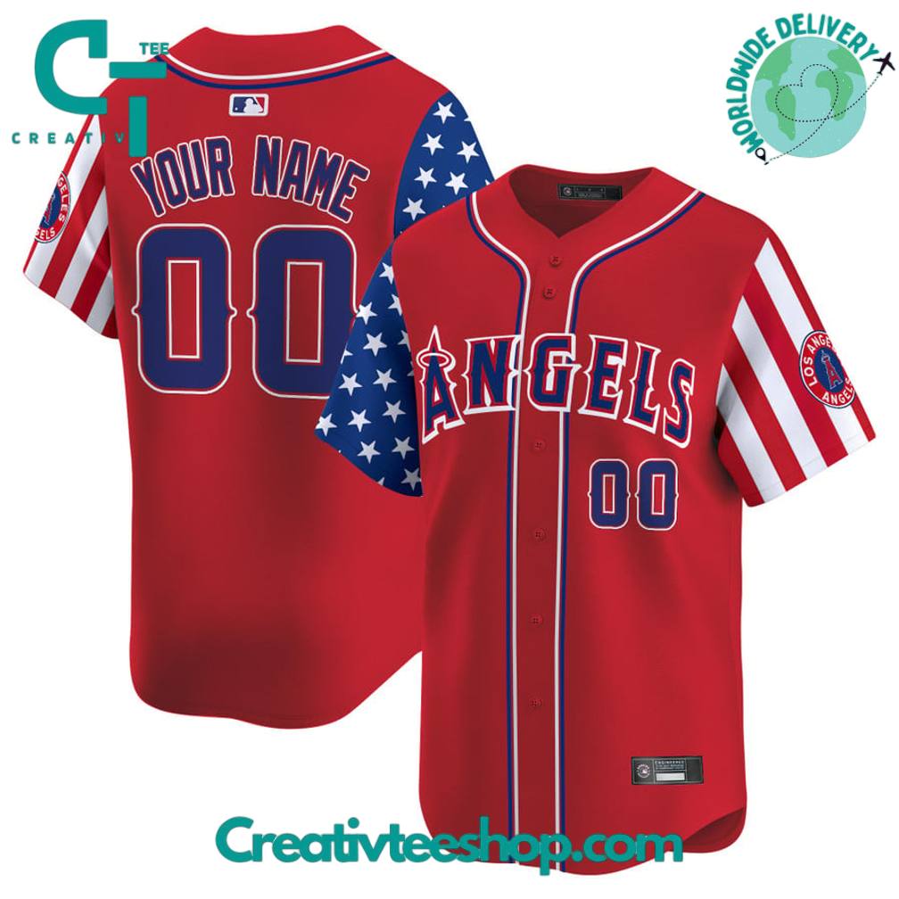 Los Angeles Angels Independence Day 2025 Personalized Baseball Jersey