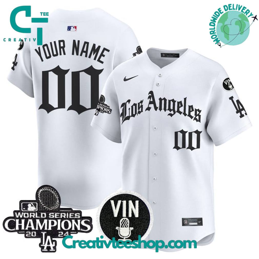 Los Angeles Dodgers Gothic Edition Custom Baseball Jersey