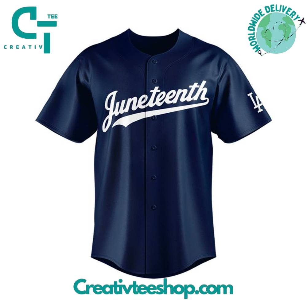 Los Angeles Dodgers Juneteenth Special Navy Baseball Jersey