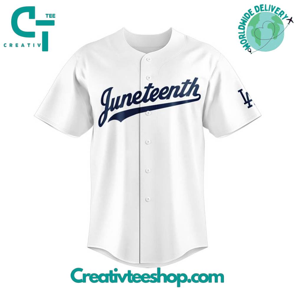 Los Angeles Dodgers Juneteenth Special White Baseball Jersey