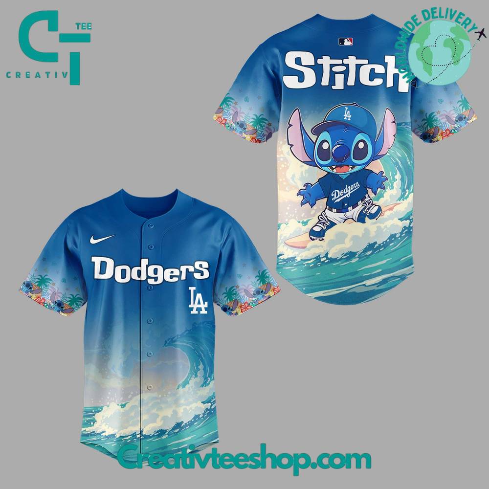 Los Angeles Dodgers x Stitch Surfing Special Baseball Jersey