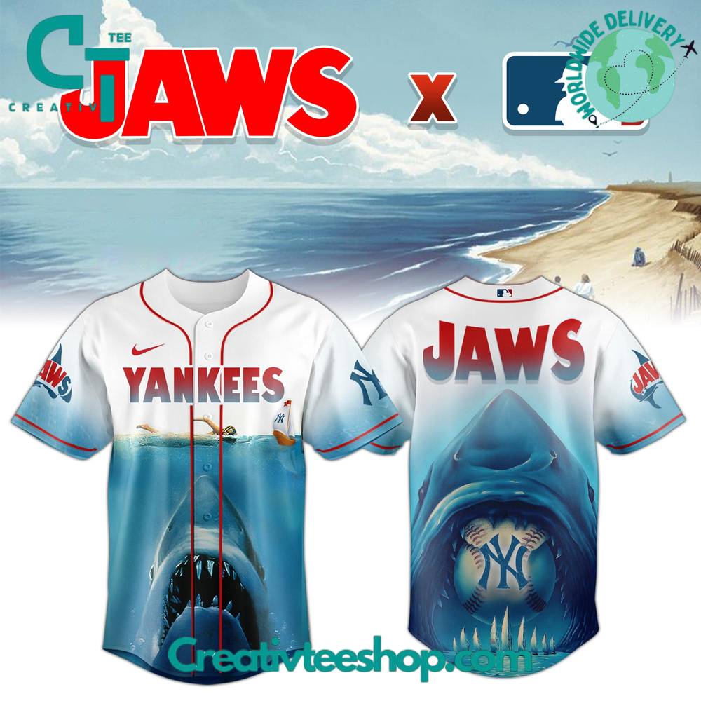 New York Yankees x Jaws Movie 50th Anniversary Special Baseball Jersey