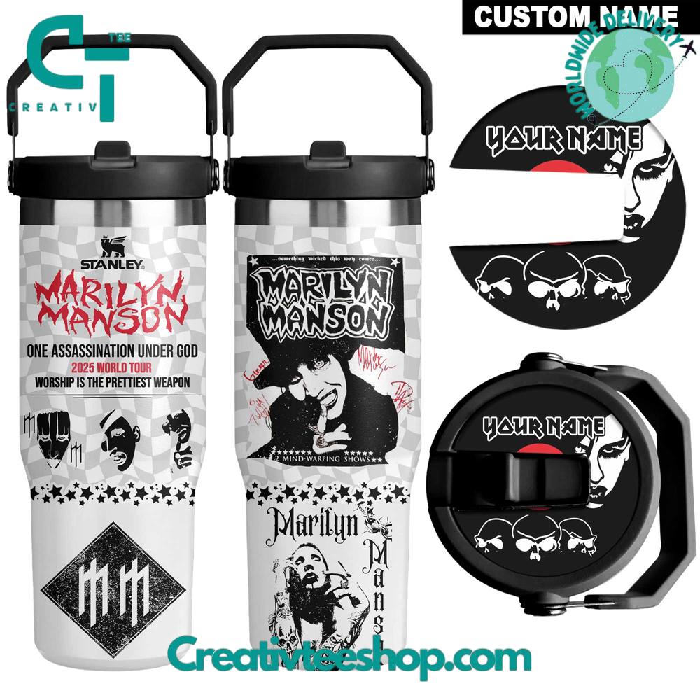 Marilyn Manson 2025 World Tour 30 OZ IceFlow Flip Straw Tumbler