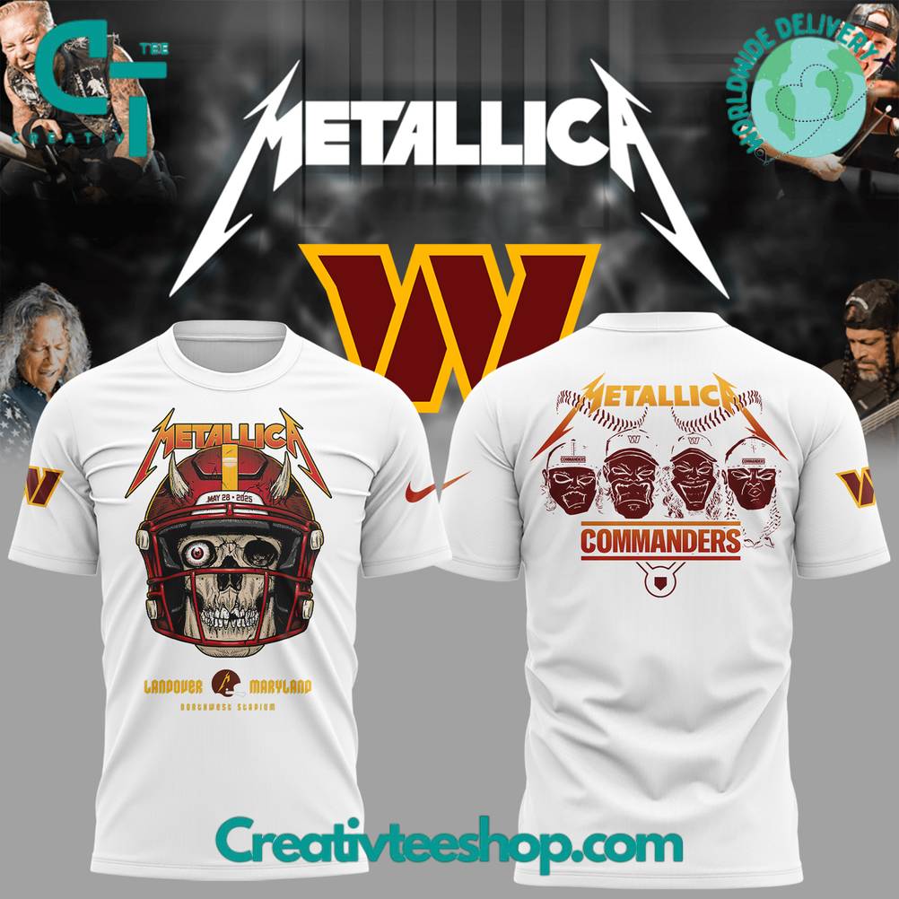 Metallica M72 World Tour Maryland Concert x Washington Commanders Special Tee