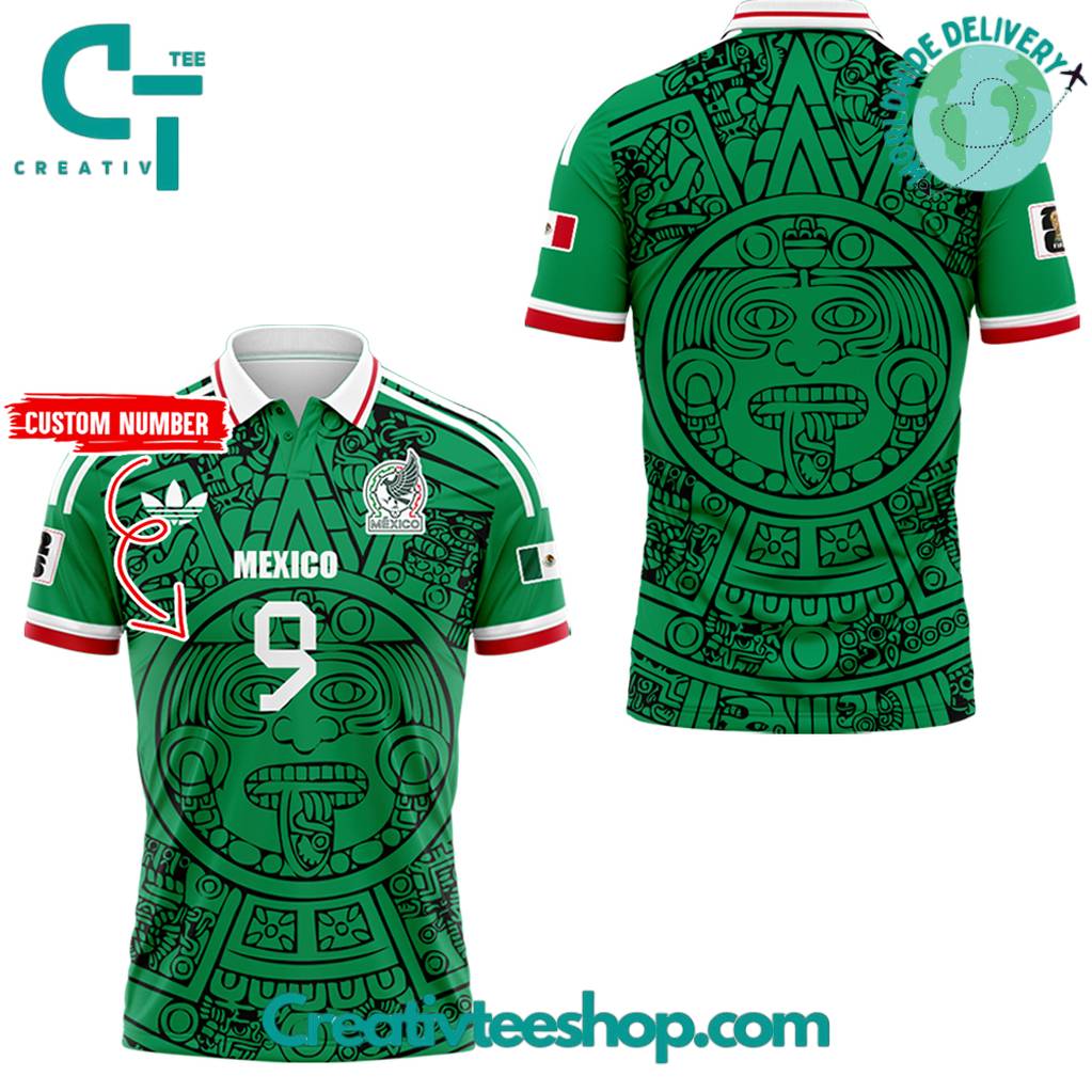 Mexico Football National Team 2026 World Cup Home Kit Custom Polo Shirt