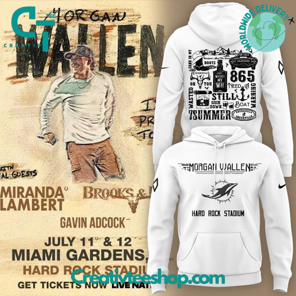 Miami Dolphins x Morgan Wallen World Tour 2025 Special Hoodie