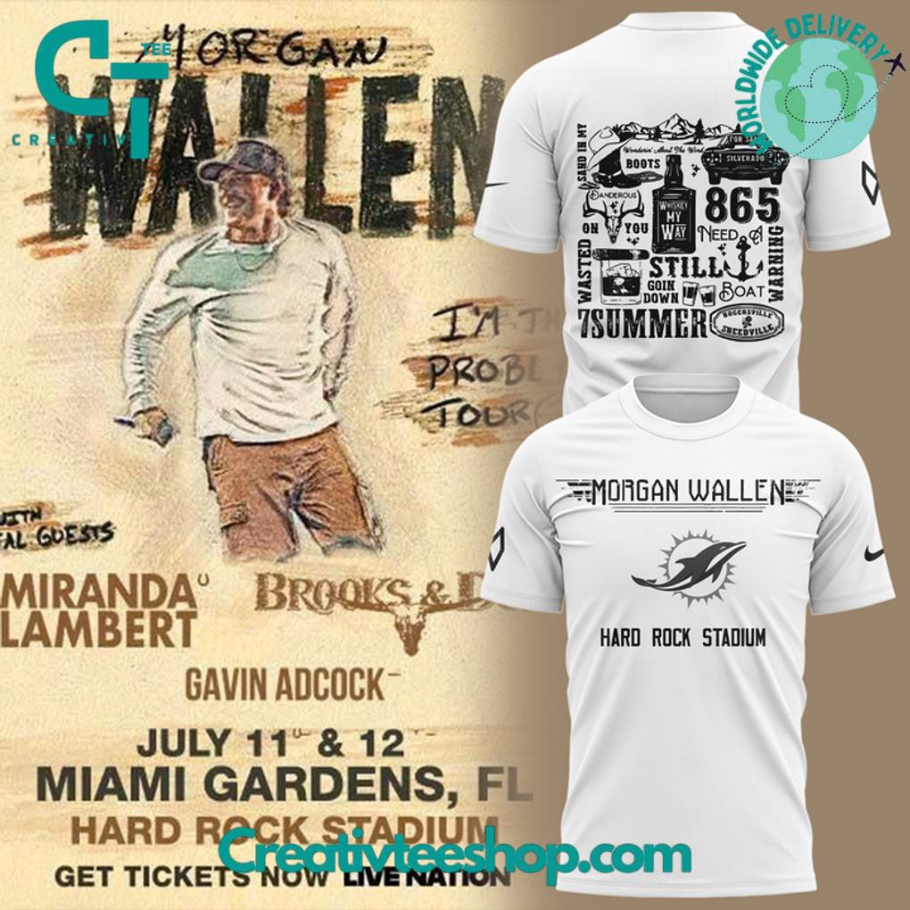 Miami Dolphins x Morgan Wallen World Tour 2025 Special Tee