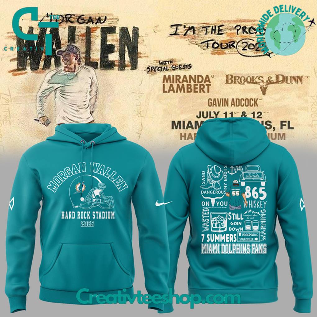 Miami Dolphins x Morgan Wallen “I’m The Problem Tour” 2025 Special Hoodie