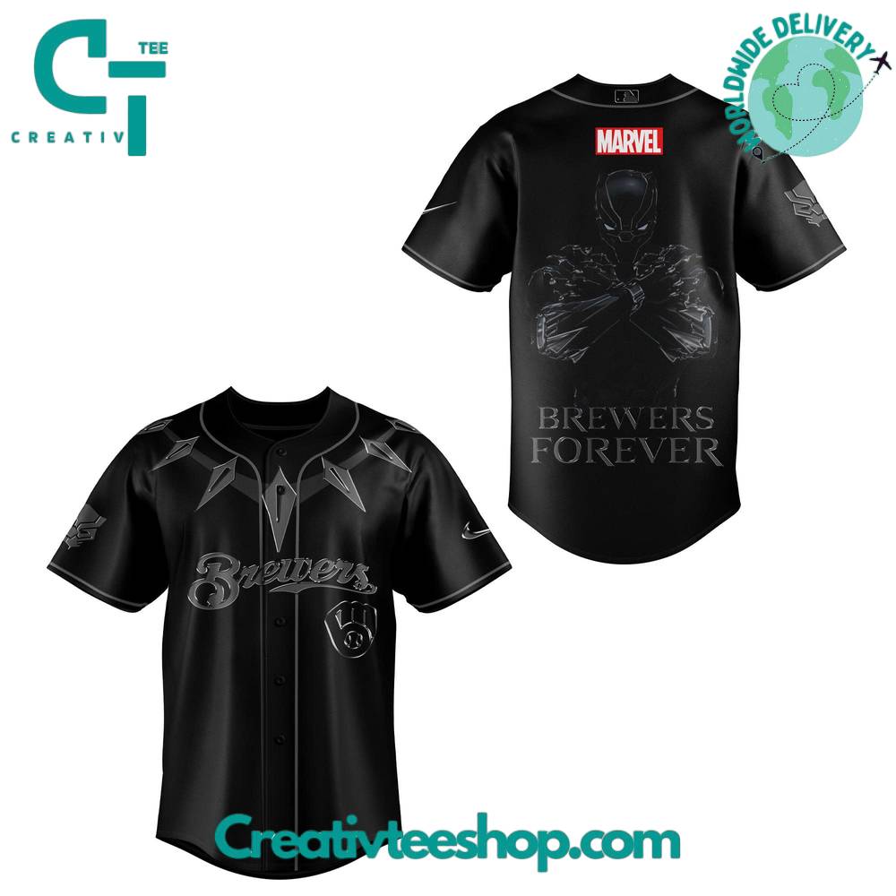 Milwaukee Brewers x Black Panther Wakanda Forever Special Baseball Jersey