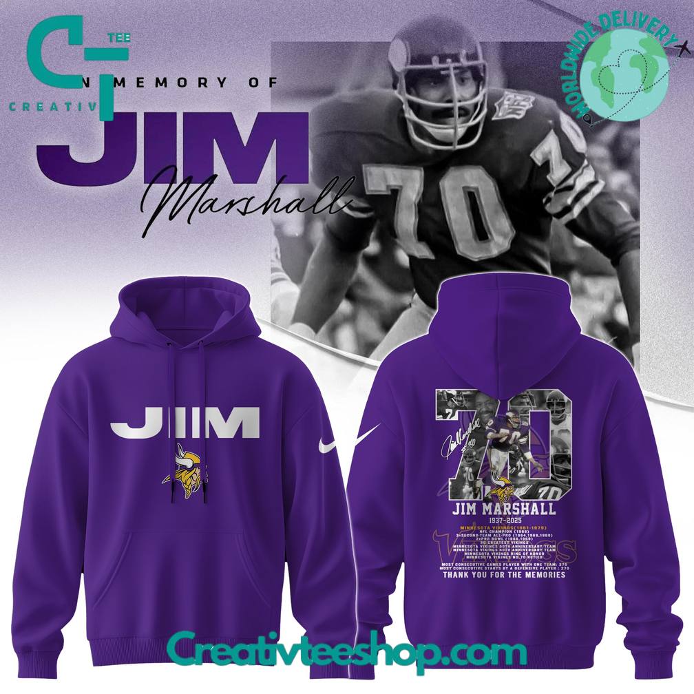 Minnesota Vikings “In Memory of Jim Marshall” Special Hoodie