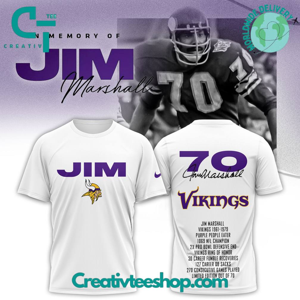 Minnesota Vikings “In Memory of Jim Marshall” Special Tee