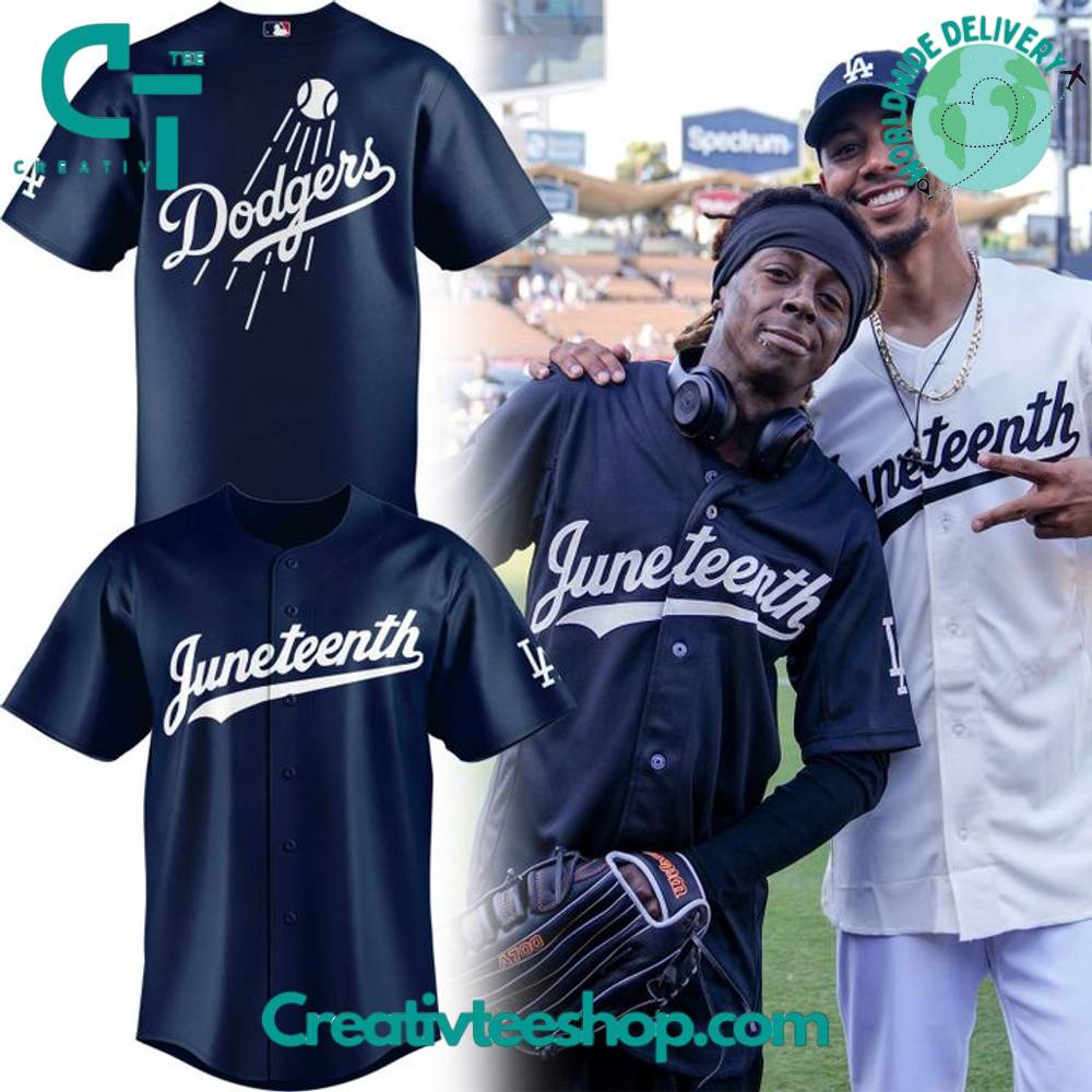 Los Angeles Dodgers Juneteenth Special Navy Baseball Jersey