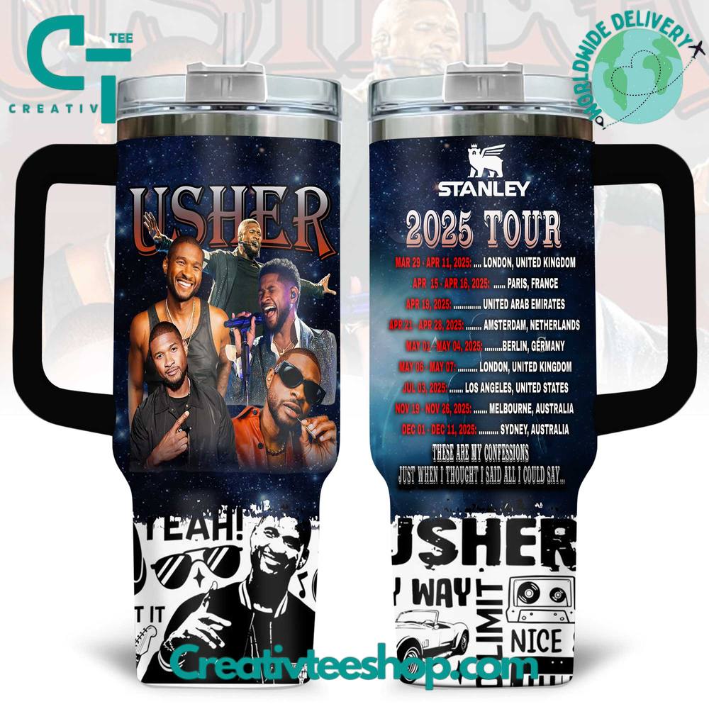 Usher 2025 Tour Tumbler 40oz with Handle